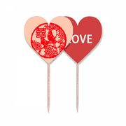 Wedding Ceremony Art Word China Toothpick Flag LOVE Heart Lable Cupcake Pick