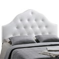 thumbnail image 2 of Modern Contemporary Queen Size Vinyl Headboard, White Faux Leather, 2 of 4