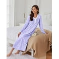 thumbnail image 6 of Avidlove Women's Long Sleeve Nightgown Long Sleepshirts Henley Sleep Dress Full Length Sleepwear, 6 of 6