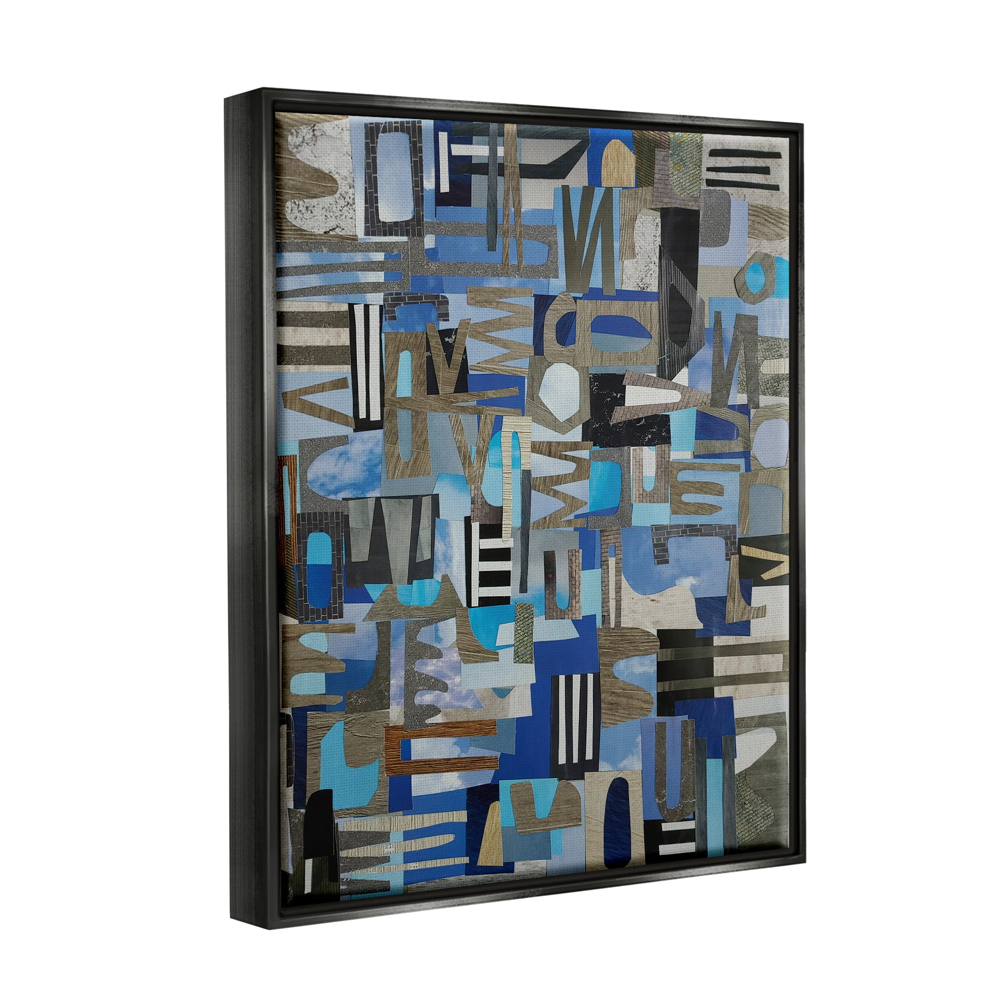 Stupell Skies Over Loire Valley Abstract Collage Abstract Painting Black Floater Framed Art Print Wall Art