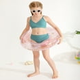 thumbnail image 6 of GYRATEDREAM Girl's Cute Two Piece Swimsuit V Neck Spaghetti Strap Wireless Bikini Set Kids Tankini Bathing Suit Sport Swimwear for 8-9Y Green, 6 of 9