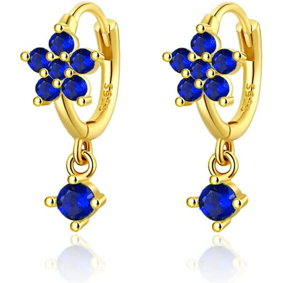 Mini Huggie Hoop Earrings With Dangle Charm 925 Sterling Silver Gold Tiny Small Cz Cubic Zirconia Butterfly Flower Dangling Hoop Earrings