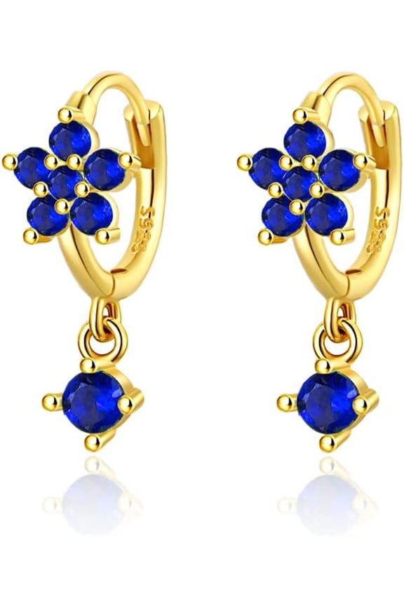 Mini Huggie Hoop Earrings With Dangle Charm 925 Sterling Silver Gold Tiny Small Cz Cubic Zirconia Butterfly Flower Dangling Hoop Earrings