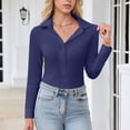 thumbnail image 4 of FAIWAD Long Sleeve Shirts for Women Slim Stretch Dressy Shirts Button Down Collared Work Blouses, 4 of 7