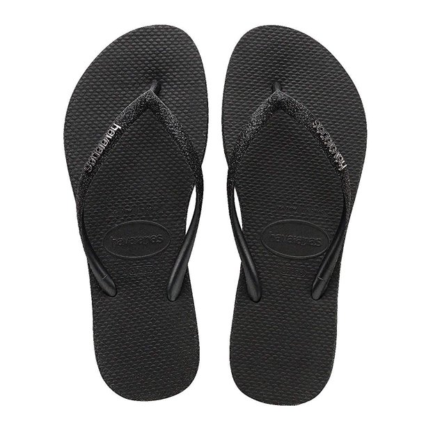 havaianas black slim sparkle