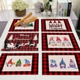 thumbnail image 2 of Place Mat 6Pcs/Set Christmas Style Place Mat Anti-slid Flax Heat Insulation Fine Texture Dinner Mat for Home, 2 of 6
