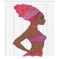 thumbnail image 3 of Ambesonne African Shower Curtain, Zulu Woman Bandage Dress, 69"Wx84"L, Dark Coral Chocolate, 3 of 3