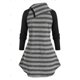 thumbnail image 2 of Más el tamaño de rayas camiseta manga suéter de cuello de cobertura de la túnica Rosegal Vestidos casuales de talla grande, 2 of 5