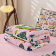 thumbnail image 5 of Erosebridal Cartoon Colorful Camper RV Zipper Twin Comforter Sets with Fitted Sheet and 2 Pillowcases,Pine Tree Camping Zipper Bedding Set For Boys,Pink Reversible,4 Pieces, 5 of 7