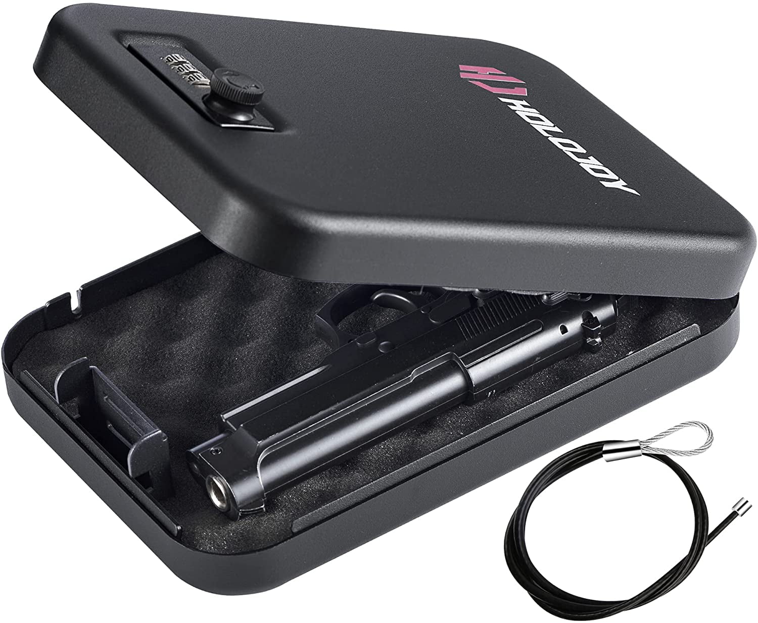 HOLOJOY Pistol Safe,Handgun Lock Box,Lockbox for Guns and Valuables