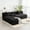 Black, variant on MOONMISS 110" Faux Rabbit Fur L-Shaped Modern Minimalist Modular Free Combination Sofa-Black