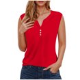 thumbnail image 2 of QUINDOS Womens Tank Tops Plus Size Ribbed Red Summer Solid Color Round Sports for Outer Wear Bottoming Slim Short Womens Camisoles, 2 of 4