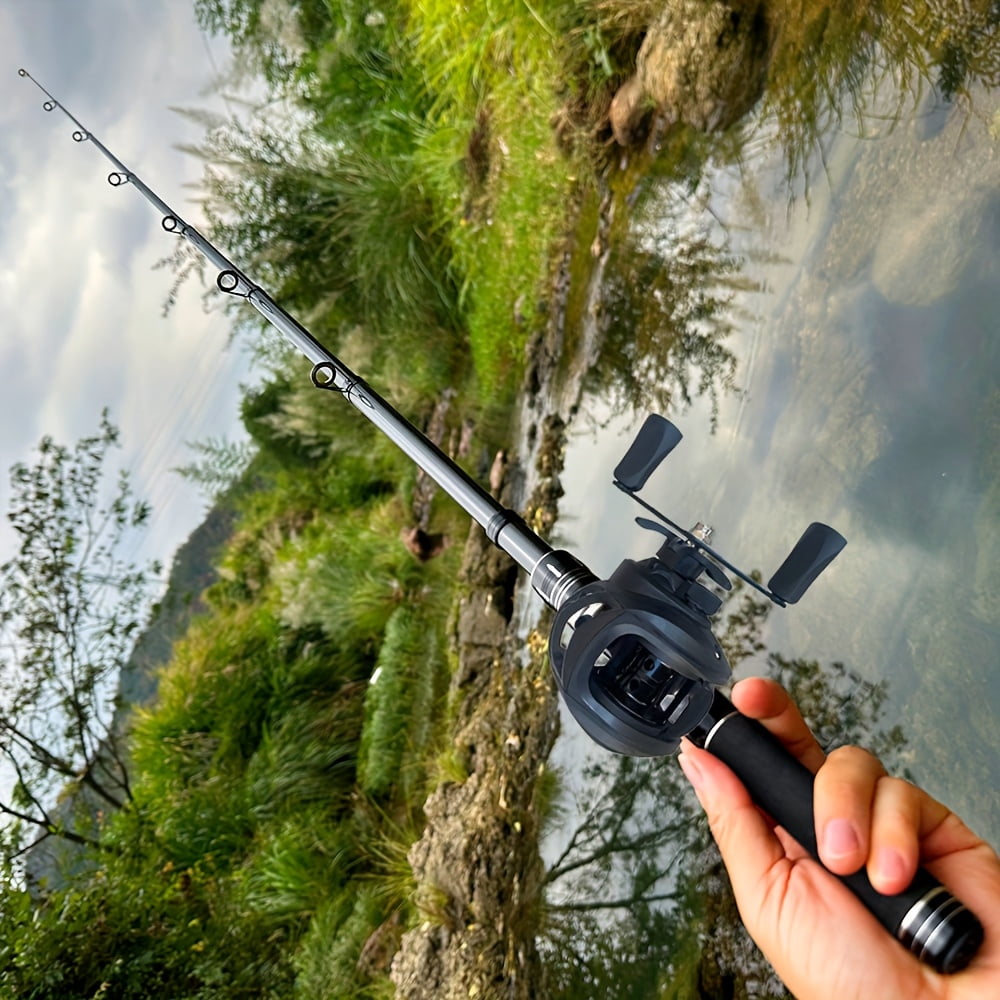 62.99/70.87/82.68/94.49in Ultra-durable Telescopic Portable Hard Carbon Sea Fishing Rod Set, 7.2:1 Baitcasting Wheel Combo, for Mobile Sea Fishing, Spinning Rod Professional
