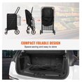 thumbnail image 6 of Folding Shopping Cart with Removable Waterproof Liner, 330LBS Large Capacity Jumbo Grocery Cart with Dual Basket, 360° Swivel Wheels, Dense Metal Mesh Base, Heavy Duty Utility Cart for Shopping, 6 of 9