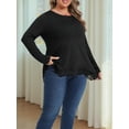 thumbnail image 4 of Cueply Womens Plus Size Tops Long Sleeve Shirts Crewneck Lace Tunic Blouses XL-4XL, 4 of 6