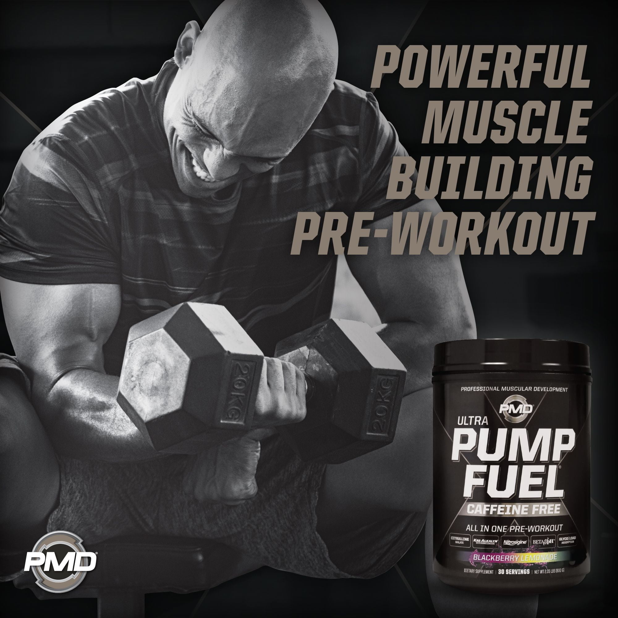 PMD Sports Ultra Pump Fuel Caffeine Free - Pre Workout Drink Mix - Energy, Strength, Endurance, Muscle Pumps And Recovery Complex Carbohydrates And Amino Energy - Blackberry Lemonade (30 Servings)