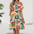 thumbnail image 2 of I Love Retro Colorful Short Sleeve Dress Women Summer Evening Dresses Ladies Sundress, 2 of 7