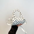 thumbnail image 3 of AJGRHE Polka Dot Crossbody Bags for Women Round Bag Glossy Purses Women Satchel Handbag Cute Bag Casual Shoulder Handbag White1, 3 of 10