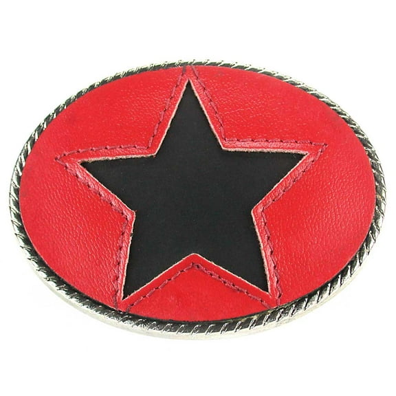 Cut Out Star Belt Buckle - Red