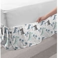 thumbnail image 2 of Dino Bed Skirt, Dinosaur Rhythmic Nursery Theme in Muted Tones, Elastic Bedskirt Dust Ruffle Wrap Around for Bedding Decor, 4 Sizes, White Multicolor, by Ambesonne, 2 of 2