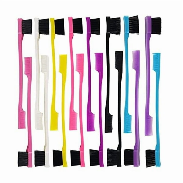wonima11 24PCS Hair Edge Brush, Double Sided Edge Control Hair Comb Eyebrow Brush Smooth Comb Grooming (8Colors)