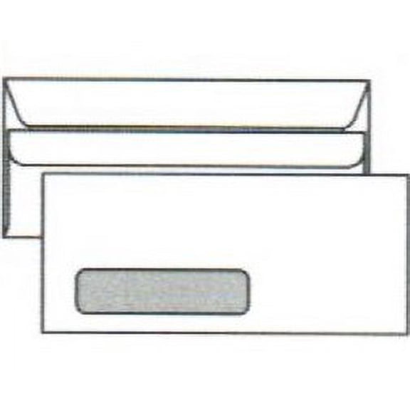 No. 10 Flip-Stik® Self-Sealing (C) Window Envelopes, 4-1/8" x 9-1/2", White Sulphite Side Seam 24-lb, Vellum Finish (SFI Certified) - Box of 500 Envelopes