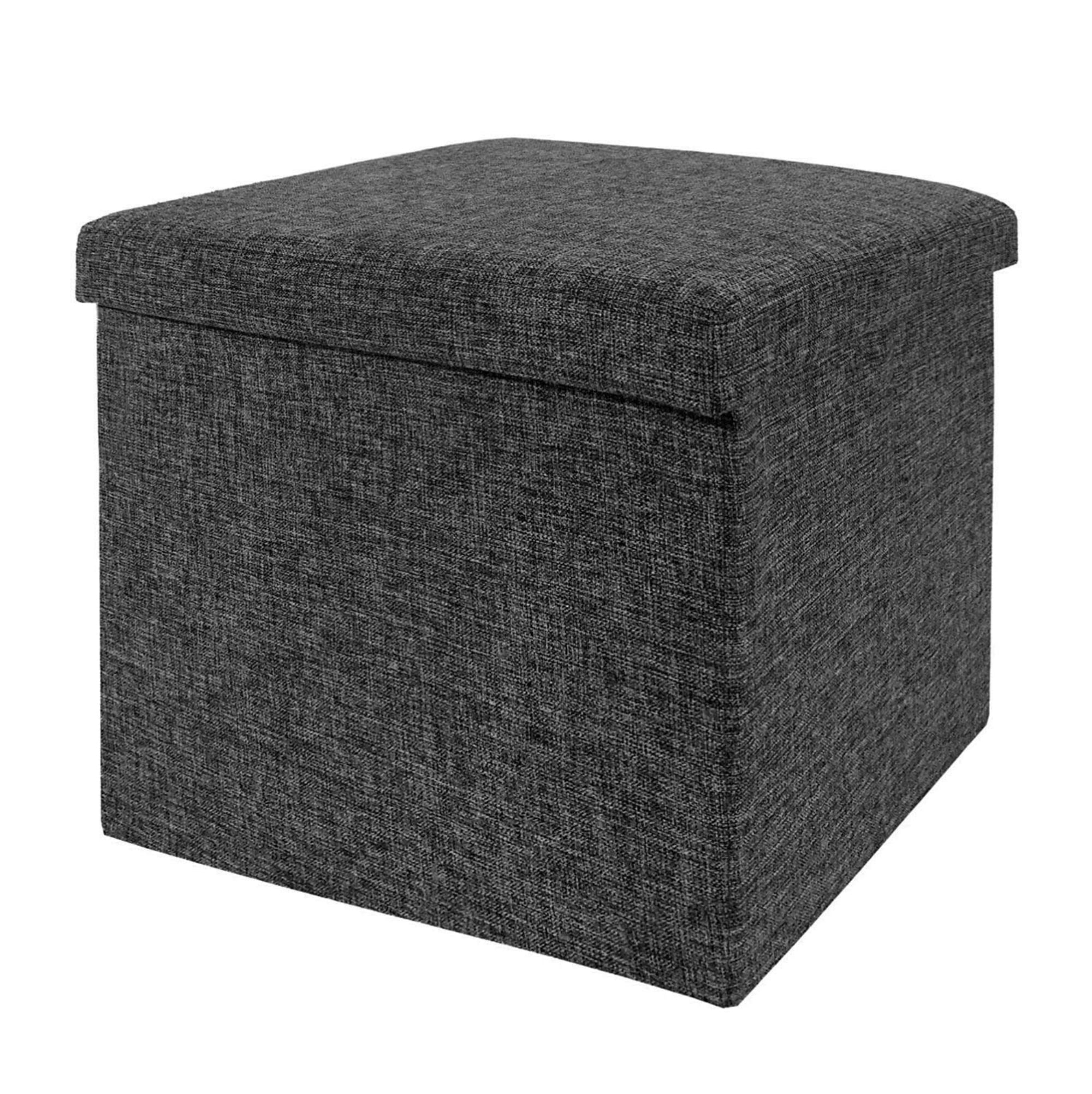 Foldable Storage Ottoman Charcoal Gray By Seville Classics