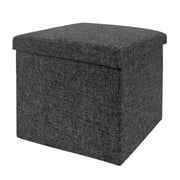 Foldable Storage Ottoman, Charcoal Gray by Seville Classics