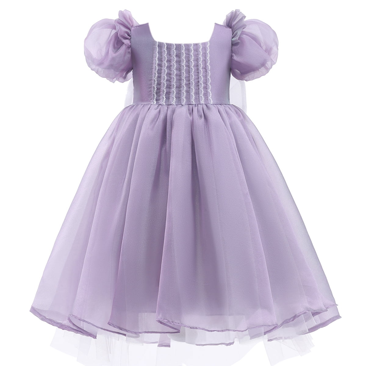 Purple puff sleeve dress best sale