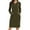 A0810-Army Green, variant on QUINDOS Dresses for Women 2025 Casual Long Sleeve V-neck Sweater Sweatshirt Dresses Summer Solid Color Pockets Cotton Mini Knee Length Womens Dresses
