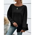 thumbnail image 2 of Cogild Ribbed Knit Pullover Striped Sweaters for Womens Lightweight Shirts for Ladies Long Sleeves Crewneck Design Cozy Oversized Tops, 2 of 7