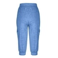 thumbnail image 6 of Lenpel Women's Cargo Capris Elastic Waist Drawstring Tapered Cropped Lounge Pants Athletic Casual Capri Sweatpants, 6 of 7