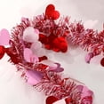 thumbnail image 3 of KCEHTA Valentine's Day Tinsel Garland 6.56 Ft Red Pink Heart Tinsel Garland Metallic Tinsel Twist Garland Glitter Valentines Garland for Christmas Tree Wedding Valentines Day Decorations, 3 of 7