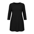 thumbnail image 6 of Plus Size Women's 3/4 Sleeve Nightgown Round Neck Mini Sleep Dresses Fall Casual Loose Loungewear Dress L-5XL, 6 of 6