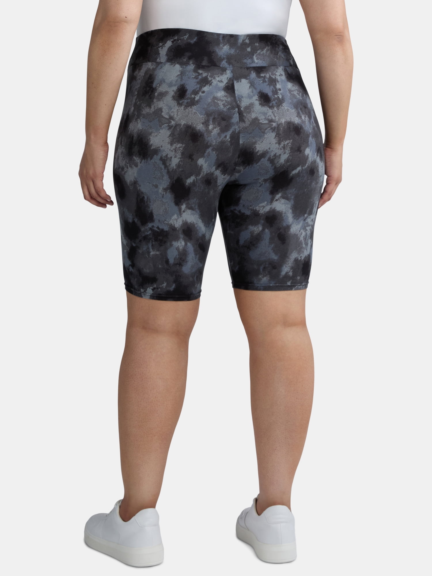 Terra & Sky Women’s Plus Size Bike Shorts, 10" Inseam, 2-Pack, Sizes 0X-5X