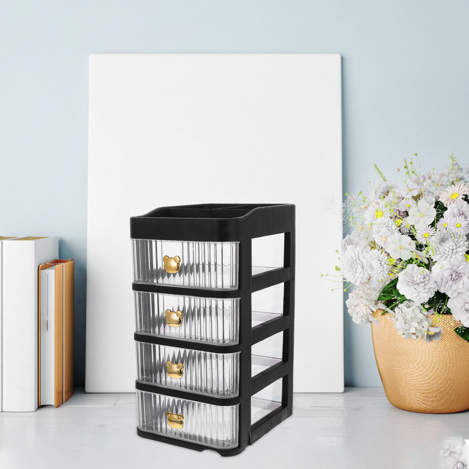 WHAMVOX Black Desktop Drawer Organizer for Storage Sturdy PP Material Keeps Items Organized 7.8 x 4.3 x 3.1