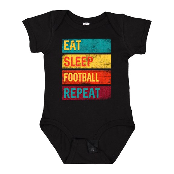 Inktastic Football Sports Eat Sleep Football Repeat Boys or Girls Baby Bodysuit