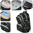 thumbnail image 4 of Alien and UFO Black Pattern Backpack for School, Cute School Bag with Adjustable Shoulder Straps and Padded Back, 16.9"x12.6"x5.9", 4 of 5