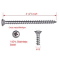 thumbnail image 2 of Tornillo para Madera Phillips de Cabeza Ovalada de Acero Inoxidable Numero10 X 2-1/2 (25 Pzas) Tornillos de Acero Inoxidable 18-8 (304) de Bolt Dropper, 2 of 7