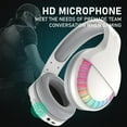 thumbnail image 6 of Wireless Bluetooth Headphone with Noise Cancellation HiFi Stereo Sound Mic Deep Bass Protein Earpad Rainbow RGB Backlight Rechageable Over Ear Headset for PC Mac Game Travel Class Home Office (White), 6 of 9