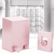 thumbnail image 3 of Étendoir à linge mural rétractable pour l'intérieur, idéal pour le balcon d'un hôtel ou d'une maison, rose, 3 of 4