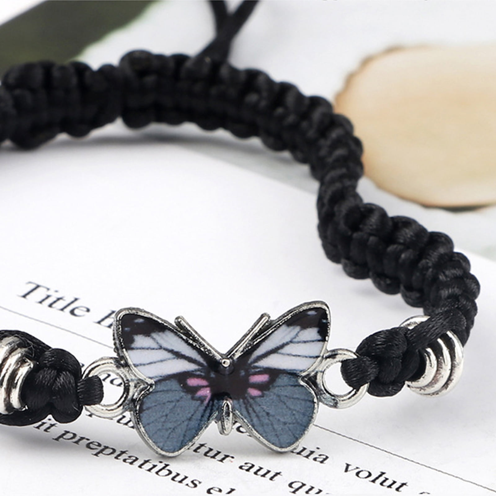 Big blue morpho butterfly necklace ring bracelet resin silver jewelry gift  box gift birthday butterfly lover - Shop humming Other - Pinkoi