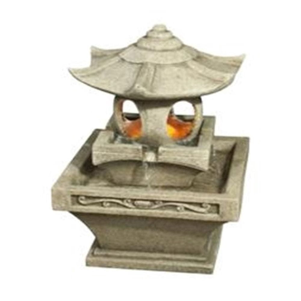 Hi-Line Gift Ltd. Pagoda Lantern Fountain With Light