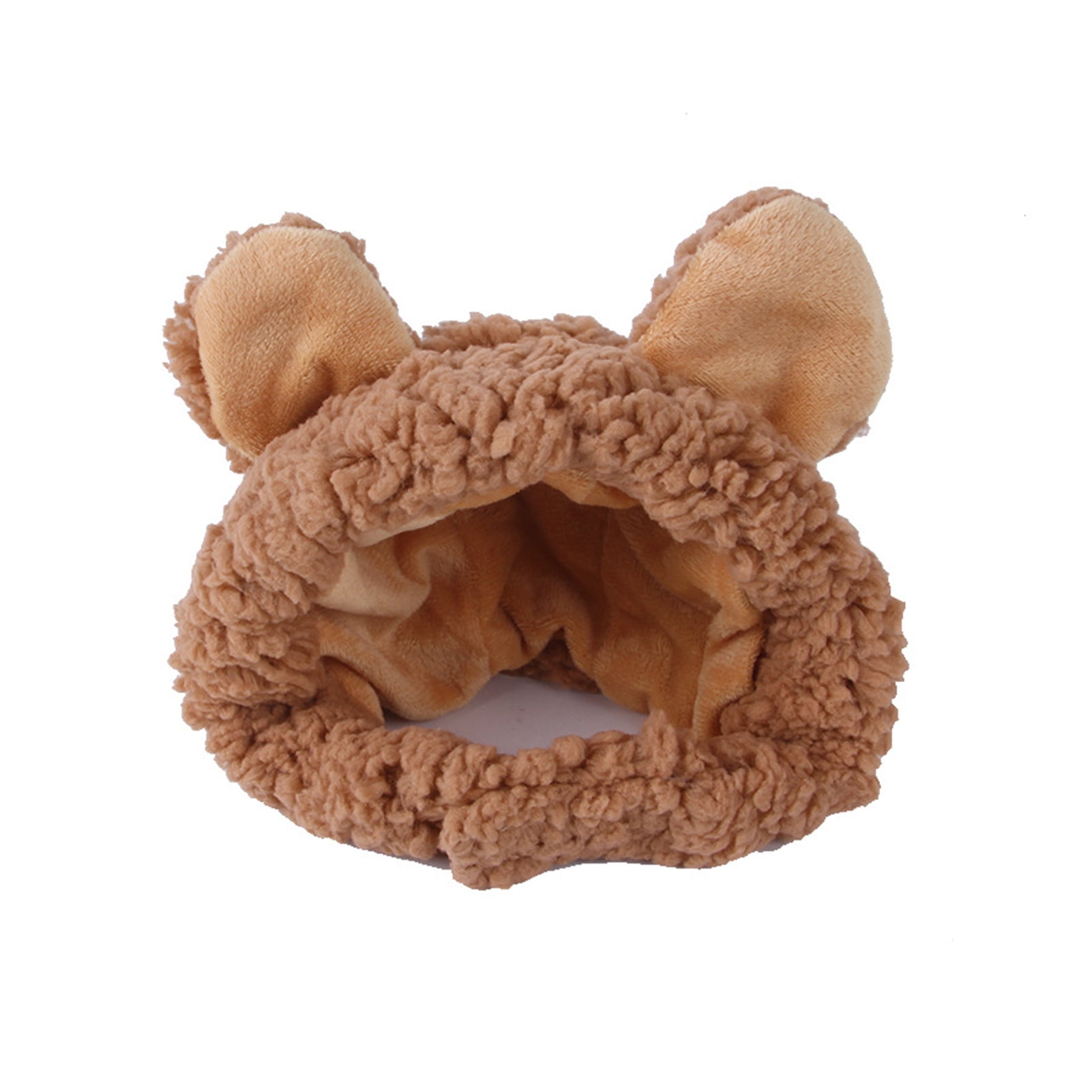 Cute Bear Shaped Cat Hat, Plush Warm Pet Head Cover, Cat Headgear