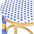 thumbnail image 4 of SAFAVIEH Kipnuk Outdoor Patio Rattan Bar Stool, Blue/White, 4 of 4