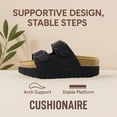 thumbnail image 4 of Cushionaire Plane Comfortable Platform Womens Sandals with Double Buckle Straps and Genuine Suede Cushioned Footbed, Wide Widths Available, 4 of 14