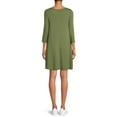 thumbnail image 5 of Time and Tru Women's Knit Dress with 3/4-Length Sleeves, 5 of 5