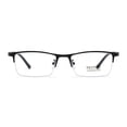 thumbnail image 4 of Blue Light Blocking Flexible Reading Glasses 4.00 for Men, Black Business Lightweight Retro Half Rim Metal Readers +4.00, 4 of 5