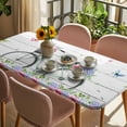 thumbnail image 3 of Spring Table Cloths for 3 Foot Rectangle Tables, Bicycles Botanical Rose Leaves Butterfly Wood Grain Patio Waterproof Elastic Fitted Tablecloths, Washable Rectangular Table Cover for Camping, 3 of 8