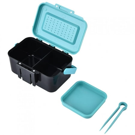 Telituny Fishing Bait Case-Portable Lure Bait Storage Case Worm Fishing Tackle Live Bait Box with Interlayer & Tweezers